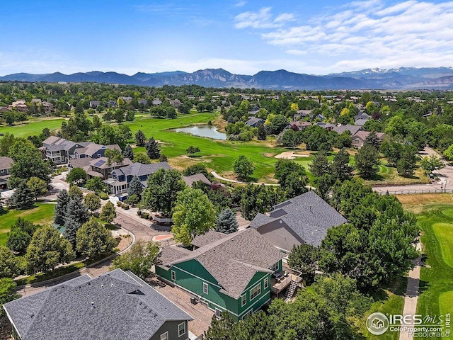 3031 Thunder Lake Cir, Lafayette, CO 80026 - aerial perspective of suburban area featuring a golf club and a water and mountain view