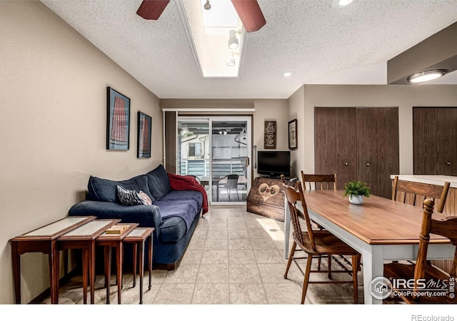14 Douglas Dr N, Broomfield, CO 80020 - dining space featuring a ceiling fan, a textured ceiling, and recessed lighting