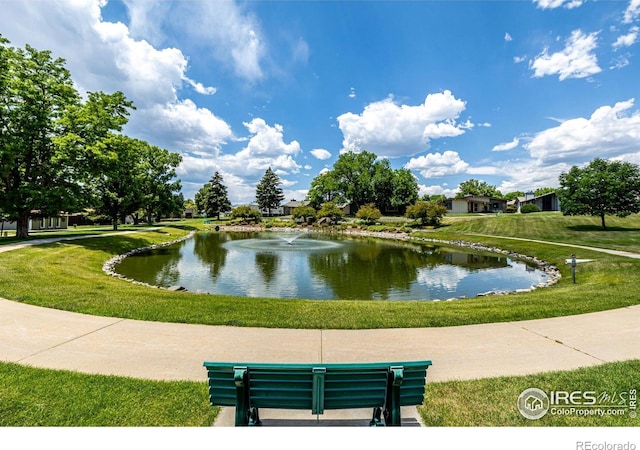 14 Douglas Dr N, Broomfield, CO 80020 - surrounding community featuring a lawn and a water view