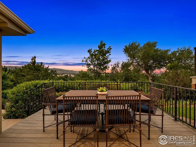 2695 Stanford Ave, Boulder, CO 80305 - deck at dusk with outdoor dining area