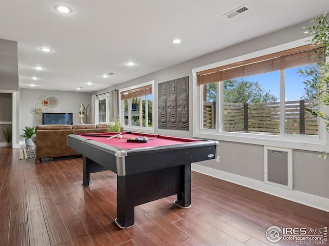 2695 Stanford Ave, Boulder, CO 80305 - playroom featuring dark wood finished floors, billiards, and recessed lighting