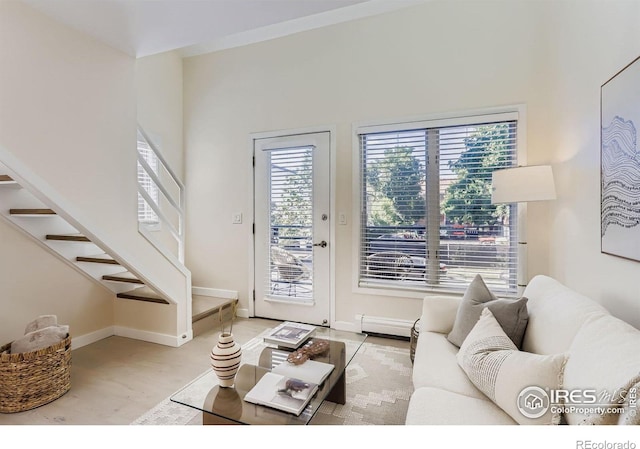 1825 Marine St Unit 8, Boulder, CO 80302 - living area with baseboards and stairway