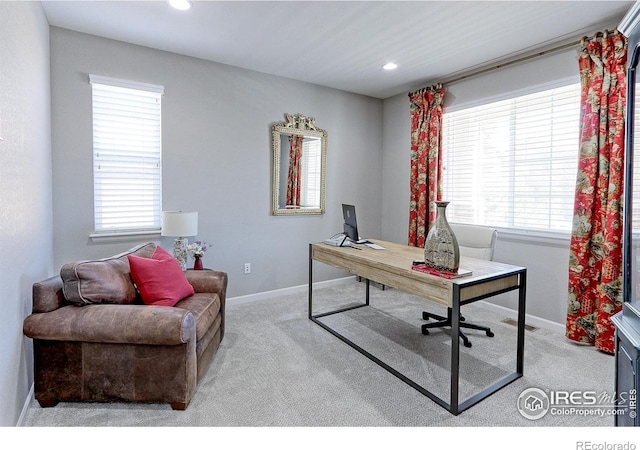 16021 Williams Pl, Broomfield, CO 80023 - home office with carpet flooring, healthy amount of natural light, and recessed lighting
