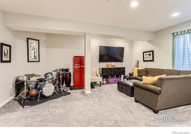 549 Jackson St, Lafayette, CO 80026 - living room featuring carpet floors and recessed lighting