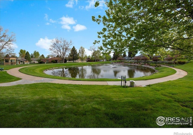 42 Scott Dr S, Broomfield, CO 80020 - view of property's community with a water view and a lawn