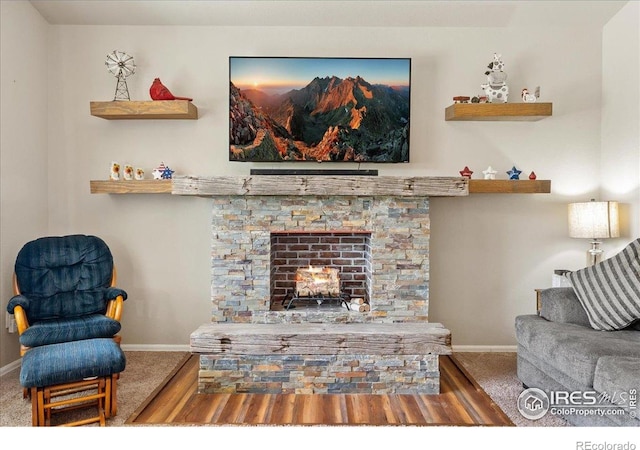 1520 Lake Vista Way, Severance, CO 80550 - living room featuring baseboards and carpet floors