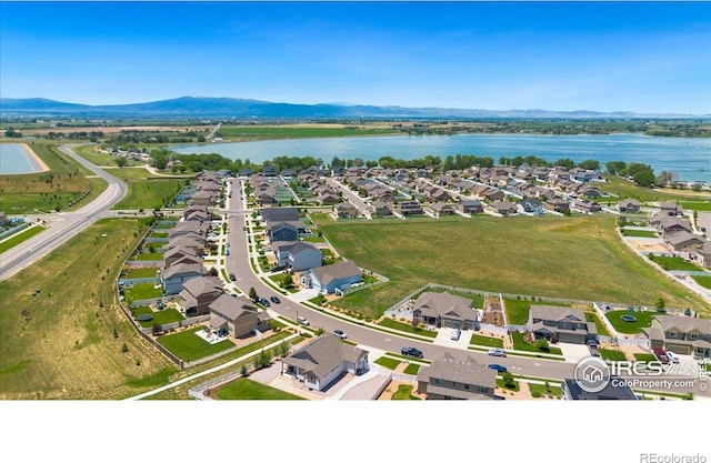 1520 Lake Vista Way, Severance, CO 80550 - aerial view of property and surrounding area with a water and mountain view and nearby suburban area