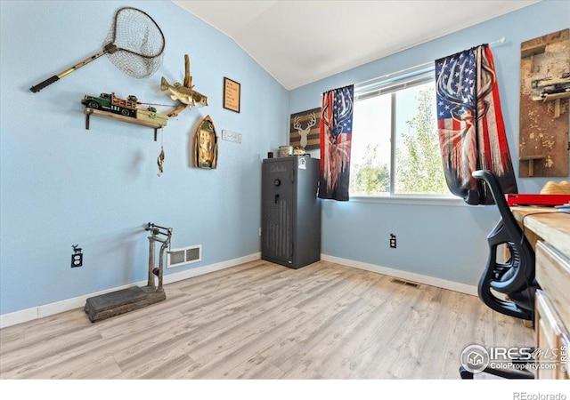 1520 Lake Vista Way, Severance, CO 80550 - office space with lofted ceiling and wood finished floors