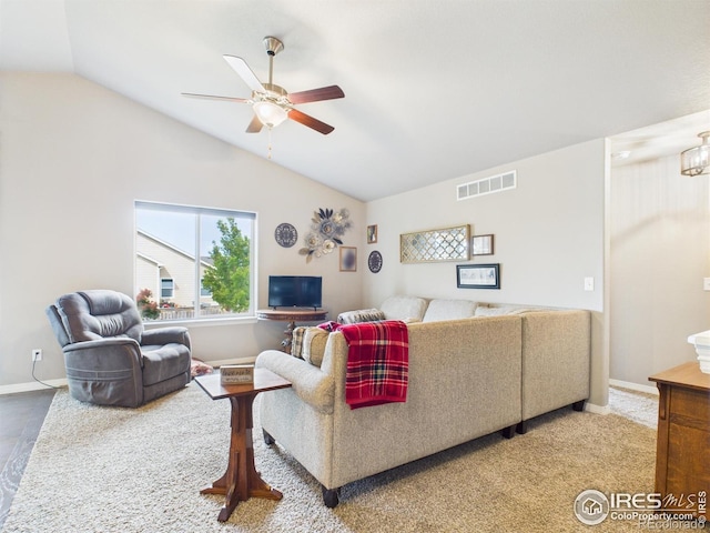 1729 Avery Plaza St, Severance, CO 80550 - living area with a ceiling fan and lofted ceiling