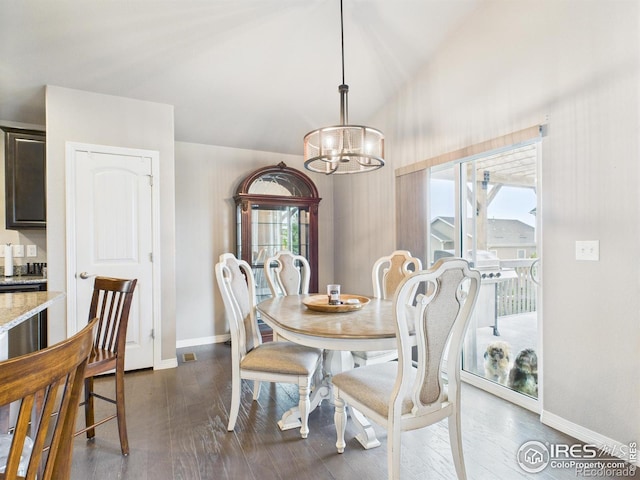 1729 Avery Plaza St, Severance, CO 80550 - dining space with a chandelier and dark wood-style flooring