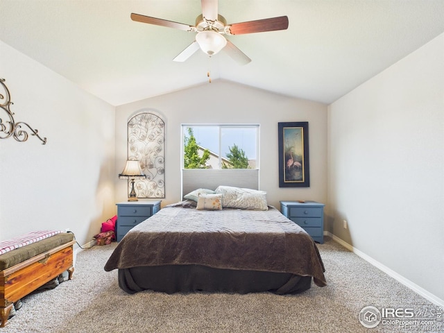 1729 Avery Plaza St, Severance, CO 80550 - carpeted bedroom with vaulted ceiling and ceiling fan