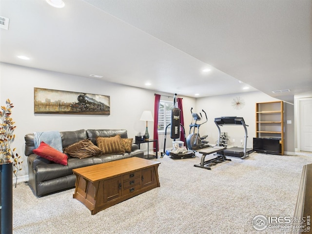 1729 Avery Plaza St, Severance, CO 80550 - workout area featuring carpet floors and recessed lighting