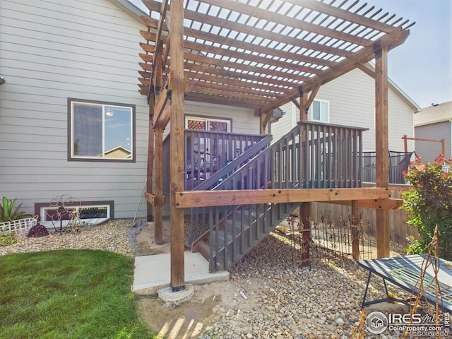 1729 Avery Plaza St, Severance, CO 80550 - rear view of house with a pergola and a wooden deck