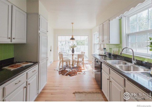 1539 Peterson St, Fort Collins, CO 80524 - kitchen with dishwasher, plenty of natural light, light wood-style flooring, and white cabinets