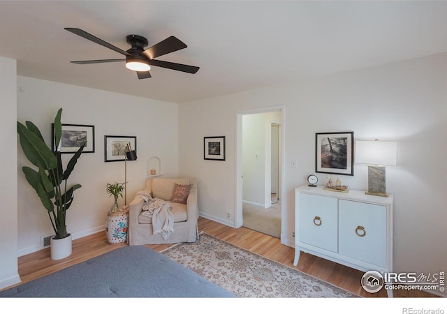 1539 Peterson St, Fort Collins, CO 80524 - sitting room featuring ceiling fan and wood finished floors