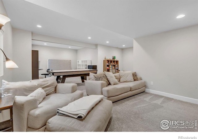 6244 Waterman Way, Frederick, CO 80516 - living area featuring recessed lighting and light carpet