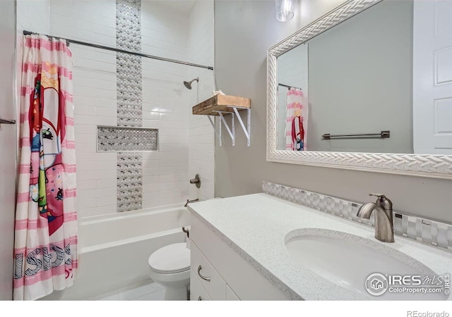 5279 Long Dr, Timnath, CO 80547 - bathroom featuring vanity and shower / tub combo with curtain