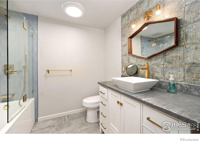 6836 Timpas Dr, Fort Collins, CO 80525 - full bath with vanity, shower / bath combination with glass door, and tile patterned floors