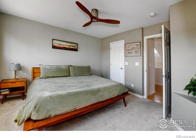 3970 Colorado Ave Unit G, Boulder, CO 80303 - carpeted bedroom featuring a ceiling fan and baseboards