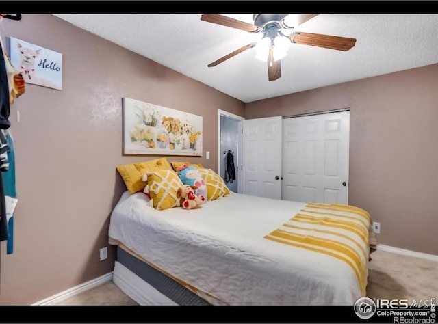 5519 Tucson St, Denver, CO 80239 - bedroom with carpet floors, a ceiling fan, and a closet