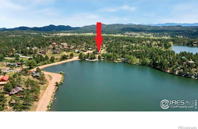 983 Ramona Dr, Red Feather Lakes, CO 80545 - bird's eye view of a water and mountain view