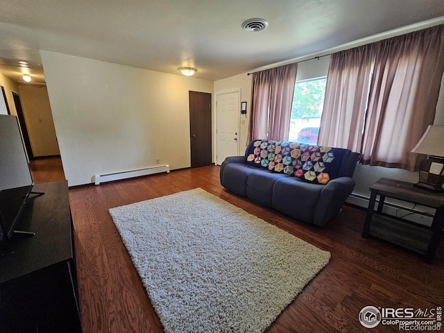 1402 Fillmore St, Sterling, CO 80751 - living area with a baseboard heating unit and wood finished floors