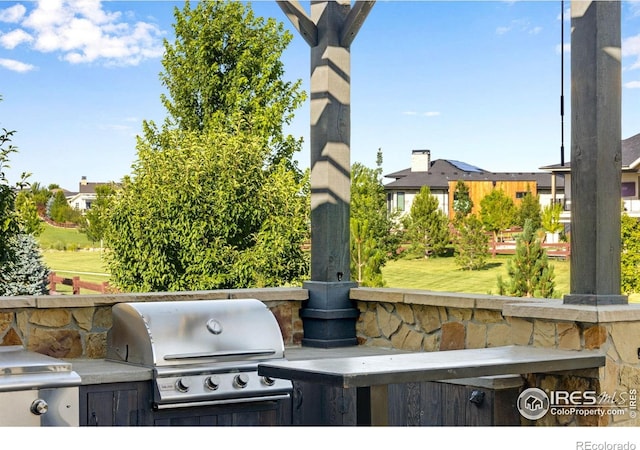 4198 Prestwich Ct, Timnath, CO 80547 - view of patio / terrace with exterior kitchen
