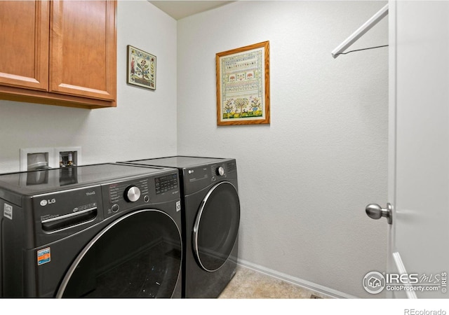 833 Carbonate Ln, Erie, CO 80516 - laundry room featuring separate washer and dryer and cabinet space