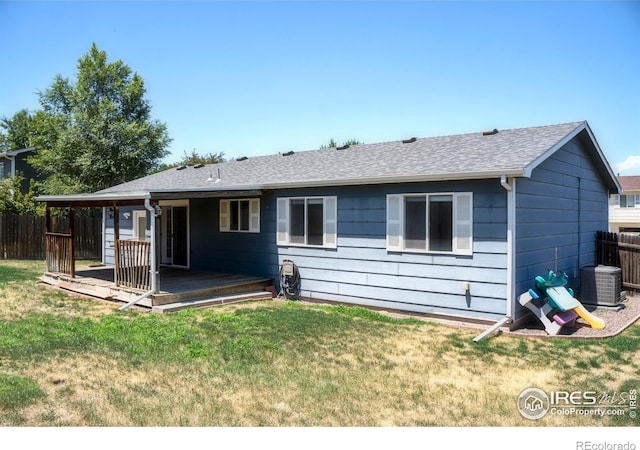 4616 Homestead Ct, Greeley, CO 80634 - rear view of house featuring a deck and roof with shingles