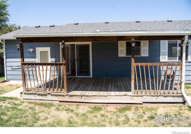 4616 Homestead Ct, Greeley, CO 80634 - back of property featuring a wooden deck and roof with shingles