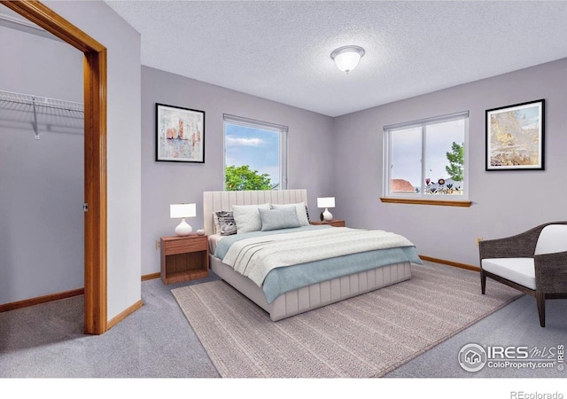 147 Keystone Trl, Broomfield, CO 80020 - carpeted bedroom featuring a textured ceiling and a spacious closet