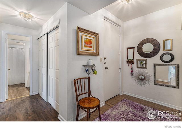 7250 Eastmoor Dr, Denver, CO 80237 - entryway featuring dark wood finished floors