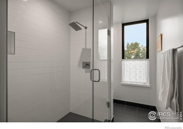 2718 Pine St Unit 301, Boulder, CO 80302 - full bathroom featuring a stall shower and tile patterned flooring