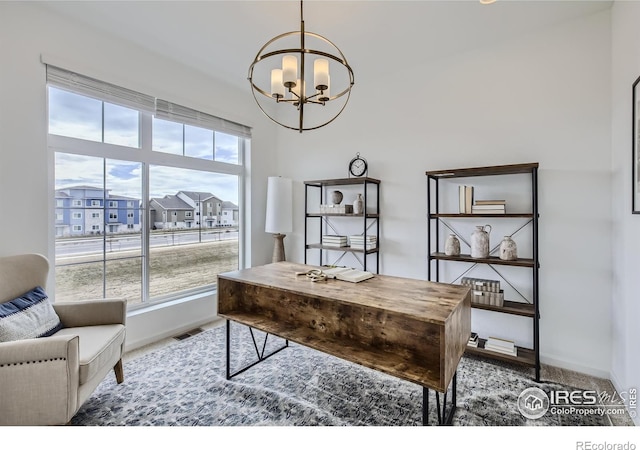 945 Abbott Ln Unit 2, Fort Collins, CO 80524 - office featuring a chandelier and baseboards