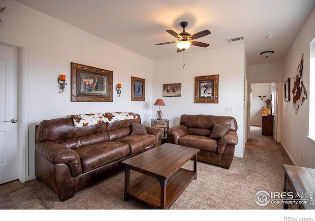 18441 Bandana Ln, Wellington, CO 80549 - living area with ceiling fan and carpet floors