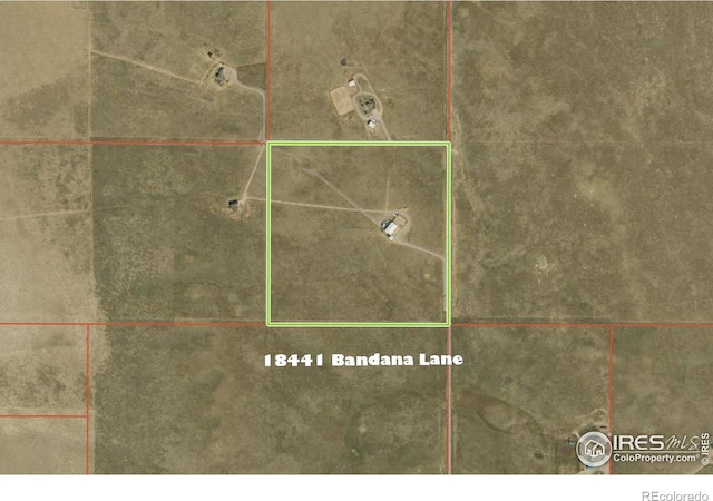 18441 Bandana Ln, Wellington, CO 80549 - map of property location with property boundaries highlighted
