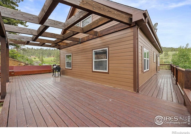 228 Mount Everest Dr, Livermore, CO 80536 - deck featuring a pergola