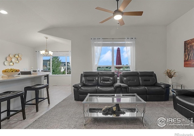 1774 Thrive Dr, Windsor, CO 80550 - living room featuring a chandelier and ceiling fan
