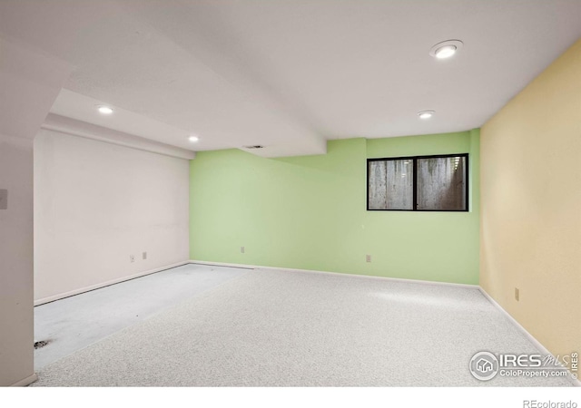 4636 Chestnut Ln, Boulder, CO 80301 - carpeted empty room with recessed lighting and baseboards
