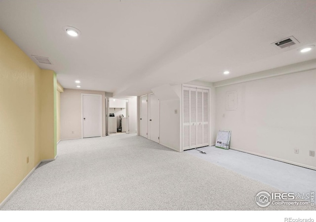 4636 Chestnut Ln, Boulder, CO 80301 - carpeted empty room with recessed lighting and washer / dryer