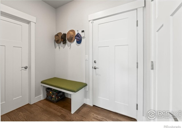 401 Cascade Ct, Johnstown, CO 80534 - mudroom featuring wood finished floors and baseboards