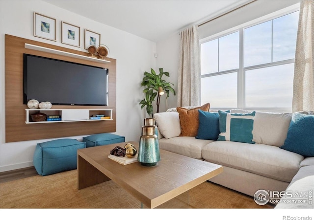 2239 Base St, Fort Lupton, CO 80621 - living area featuring wood finished floors and baseboards