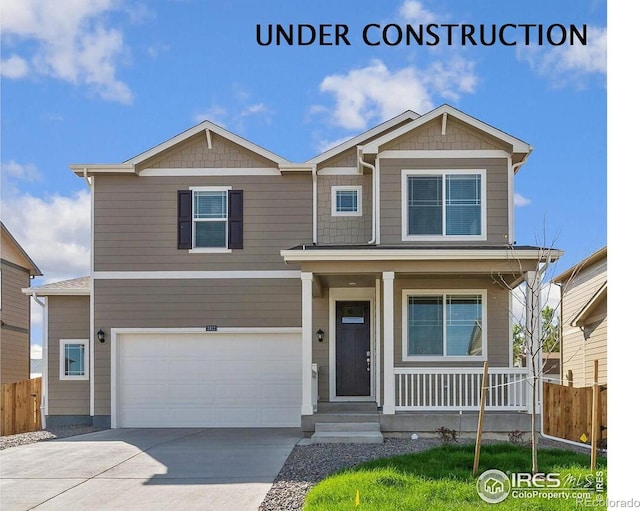 4325 Gypsum Ave, Mead, CO 80504 - craftsman-style house featuring a porch, a garage, and concrete driveway