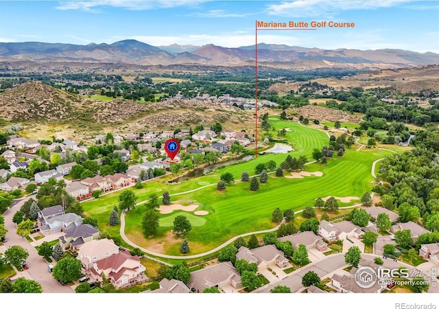 4283 Golf Vista Dr, Loveland, CO 80537 - aerial view of residential area with a mountain backdrop and a golf club