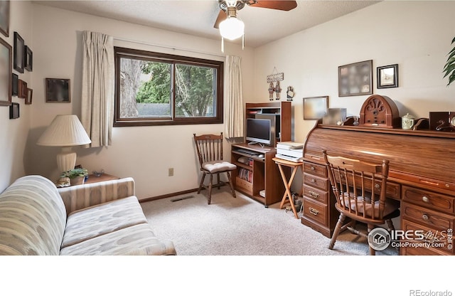 2937 Alamo Ave, Fort Collins, CO 80525 - carpeted office space featuring a ceiling fan and baseboards