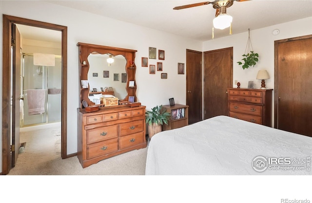 2937 Alamo Ave, Fort Collins, CO 80525 - bedroom with light carpet and a ceiling fan