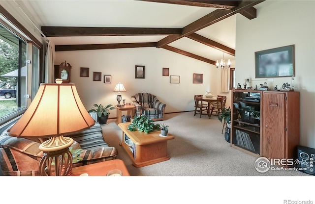 2937 Alamo Ave, Fort Collins, CO 80525 - living room featuring carpet and a chandelier