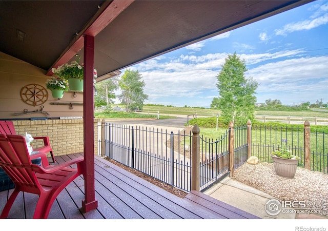 1400 Darton Dr, Johnstown, CO 80534 - wooden deck with a view of rural / pastoral area