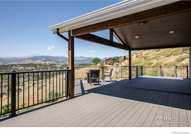 952 Steamboat Valley Rd, Lyons, CO 80540 - wooden terrace with a mountain view