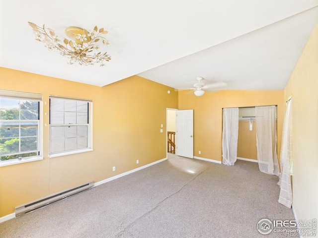 3200 Azalea Dr # 6, Fort Collins, CO 80526 - empty room with a baseboard radiator, carpet floors, and a ceiling fan